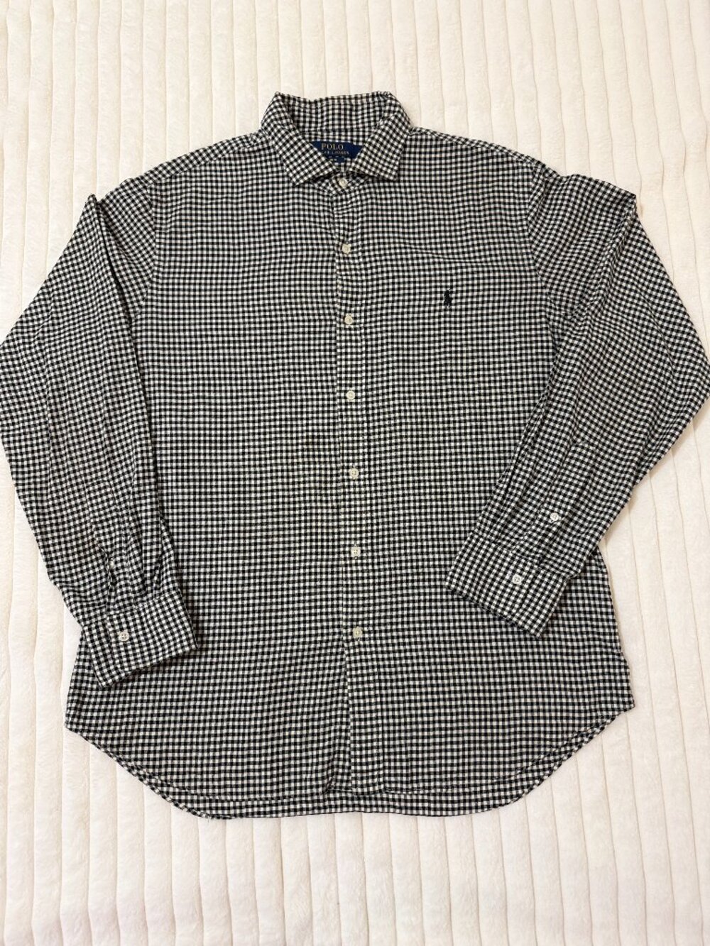 Polo Ralph Lauren Slim Fit Gingham Shirt Men XL Black White